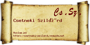 Csetneki Szilárd névjegykártya
