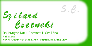 szilard csetneki business card